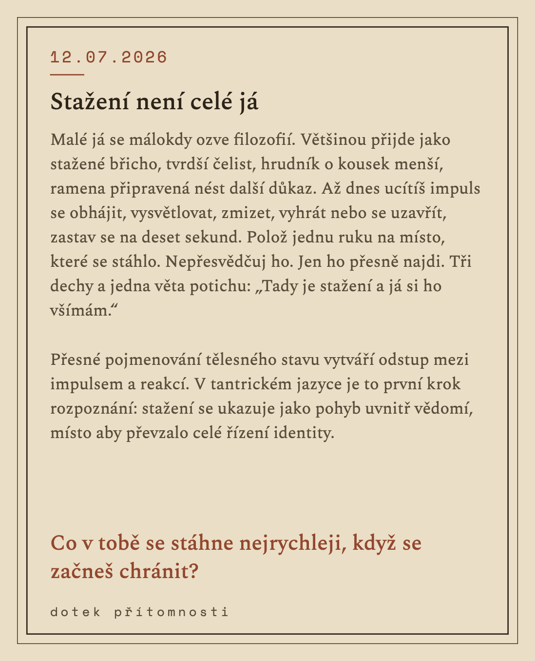 Zadní strana somatické karty